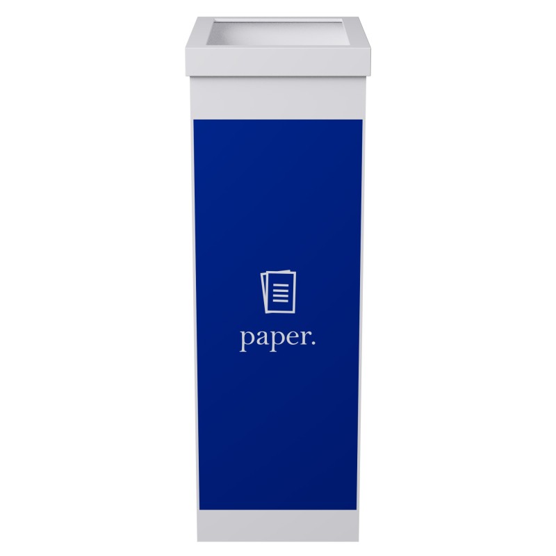 Paperflow Poubelle de tri sélectif pour le recyclage du papier - 60L - Bleu corps Blanc