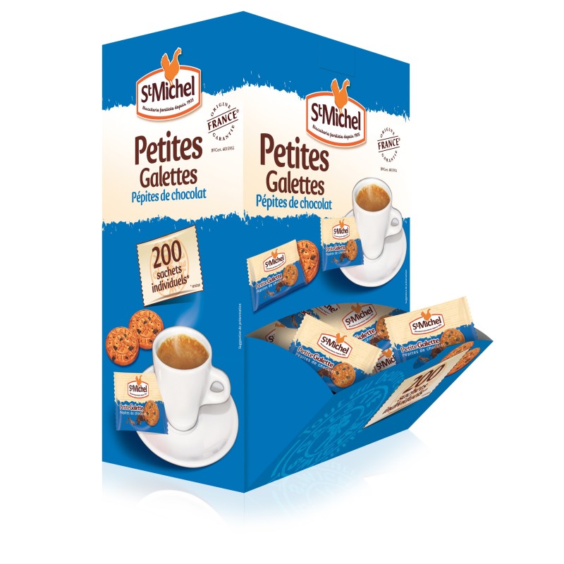St Michel Mini galettes aux pépites de chocolat - Boîte de 200 sachets individuels