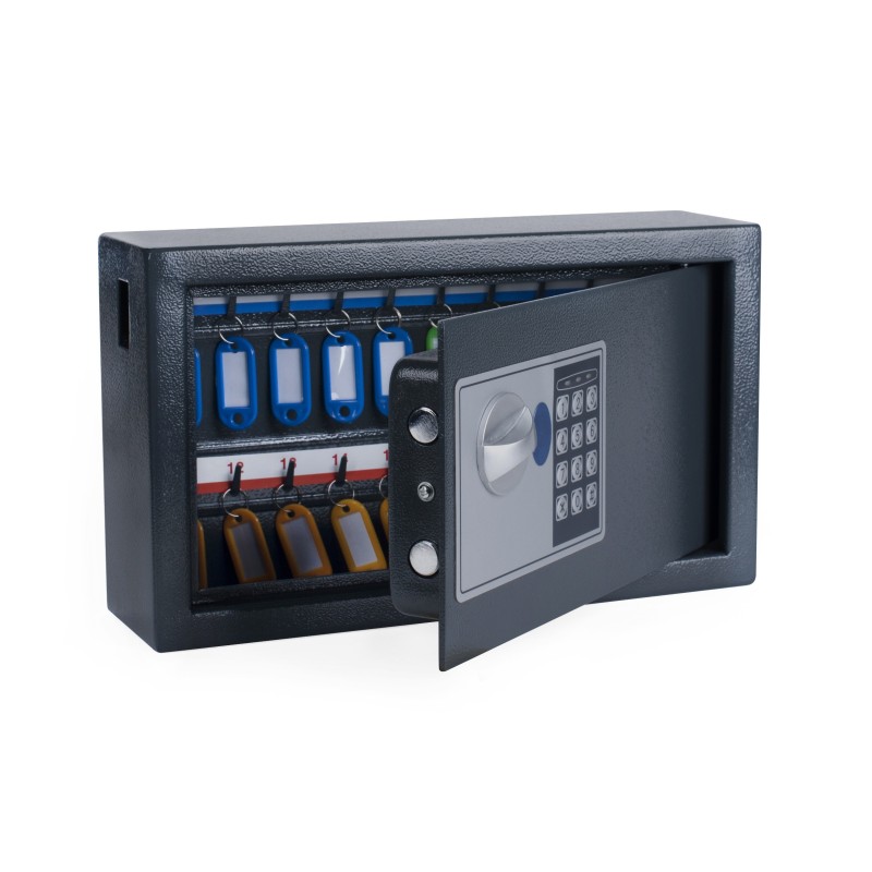 Pavo Armoire à clés haute sécurité en acier serrure à combinaison électronique - capacité 20 clés - Gris anthracite