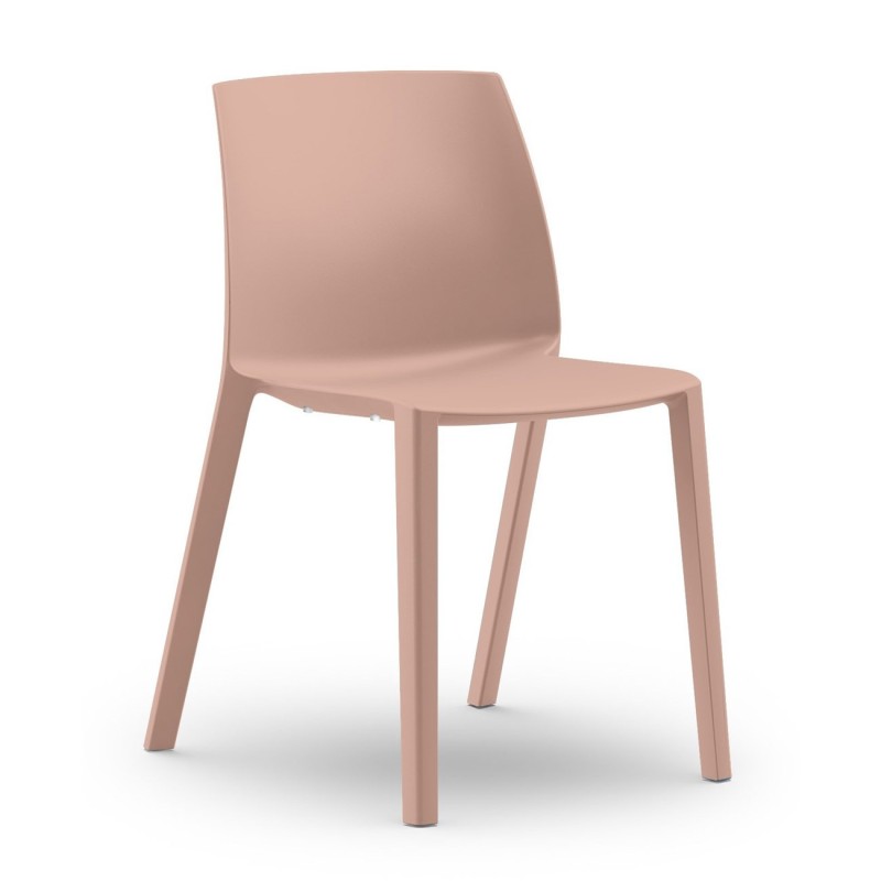 Chaise d’extérieur Olga sans accoudoirs en polypropylène – Rose poudré