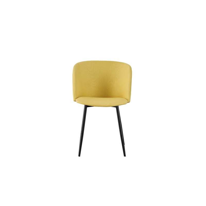 Fauteuil MUST en tissu 100% polyester - Pieds acier Noir - Tissu Jaune