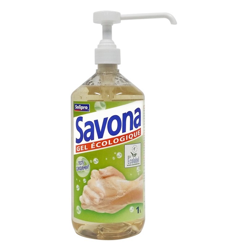Savona Gel écologique pour les mains - Parfum fruité pamplemousse - Flacon pompe 1L