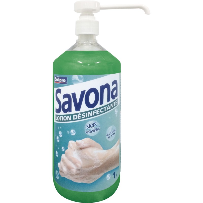 Savona Lotion désinfectante pour les mains - Flacon pompe 1L