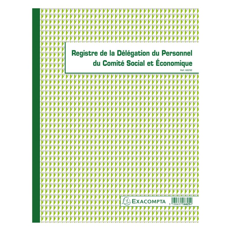 Exacompta Registre délégation du Personnel du CSE, piqûre 32 X 24 cm - 30 pages