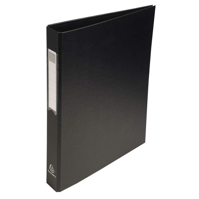 Exacompta Classeur 4 anneaux A4 - Carton 20/10e - Dos 4 cm - Noir