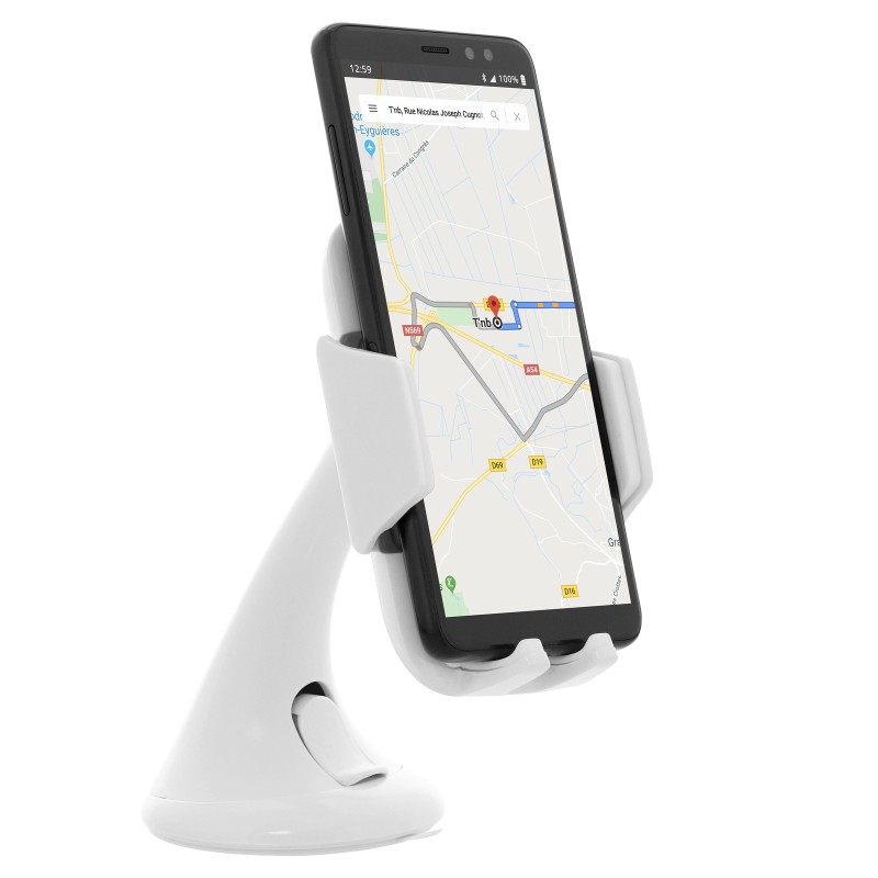 TNB Support smartphone voiture, Fixation ventouse, blanc