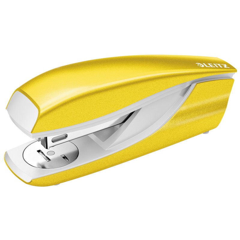 Leitz Agrafeuse de bureau Wow 5502 - Agrafes 24/6 et 26/6 - Capacité 30 feuilles - Jaune