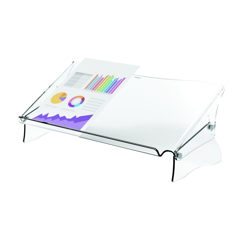 Fellowes Support-documents Clarity, réglable en hauteur, pour documents formats A4 et A3, en acrylique transparent