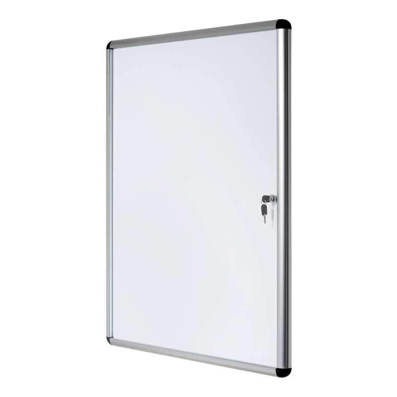 Bi-Office Vitrine d'intérieur Enclore porte-battante fond magnétique, 4 feuilles A4, dimensions L50 x H67,4 x P3,5 cm