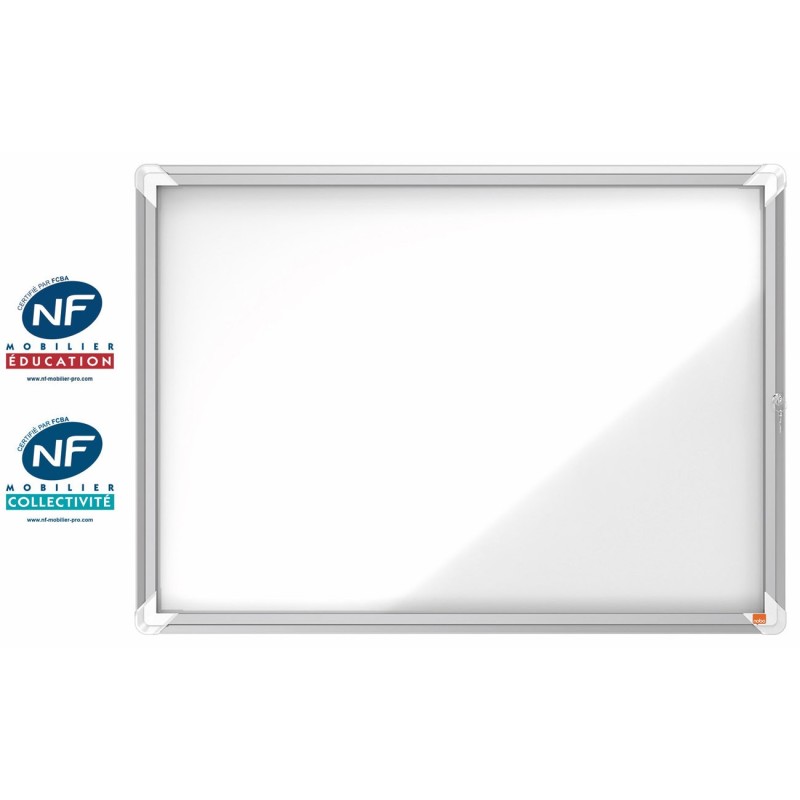 Nobo Vitrine d'intérieur extra-plate porte-battante fond magnétique, 9 feuilles A4, dimensions L73 x H99 x P2,2 cm