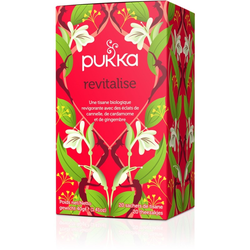 pukka Thé Revitalise cannelle cardamome gingembre - Biologique et équitable - Boîte de 20 sachets