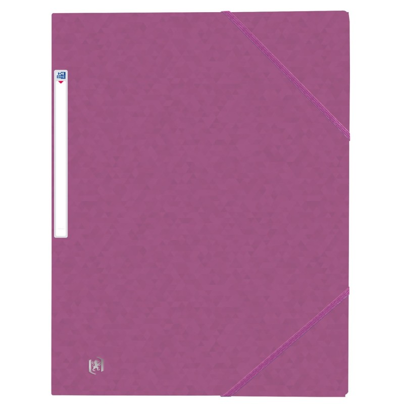 Oxford Chemise 3 rabats Top File + A4 élastique couverture carte prune