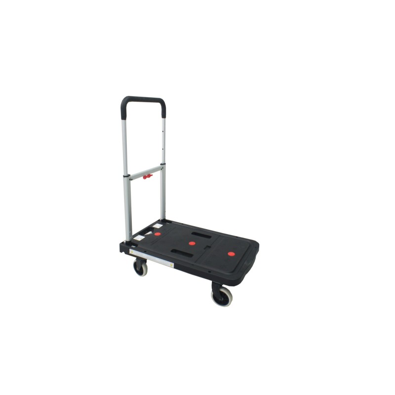 VISO Chariot pliant pour support de charges jusqu'à 130 kg, plateau en polypropylène - Noir