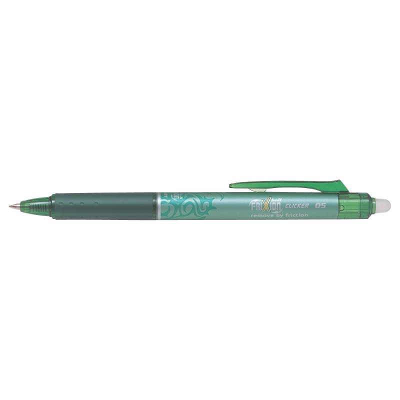 Pilot FriXion Clicker Stylo roller rétractable encre gel effaçable pointe fine 0,5 mm vert