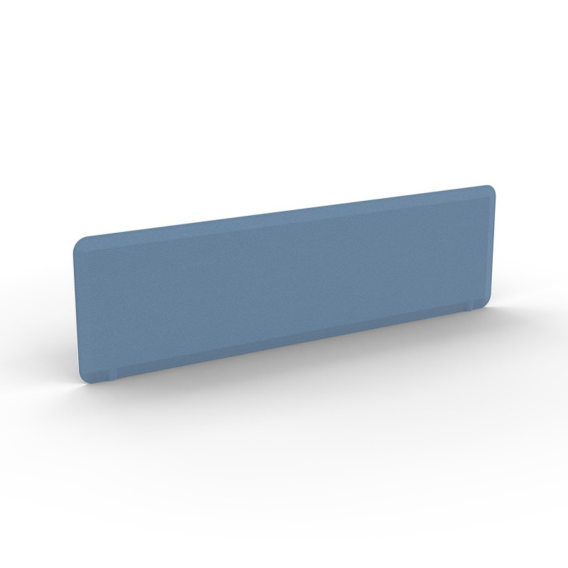 Panneau-écran  acoustique Moody pour bureau bench L.140 cm – Tissu Bleu - Fixation Blanche