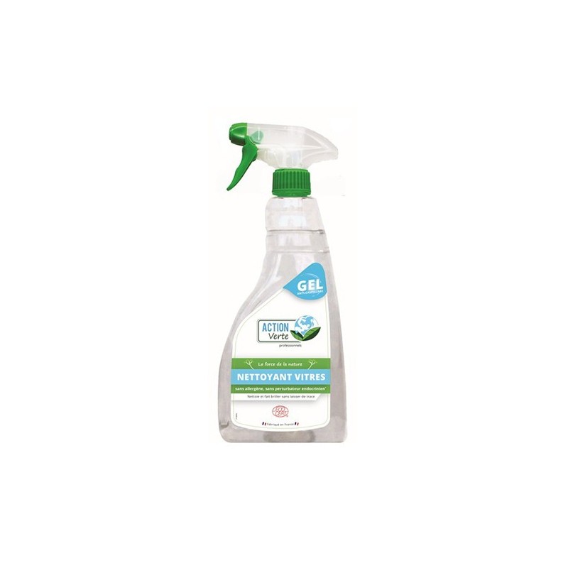 ACTION VERTE Nettoyant écologique vitres et surfaces en gel, vaporisateur de 750ml