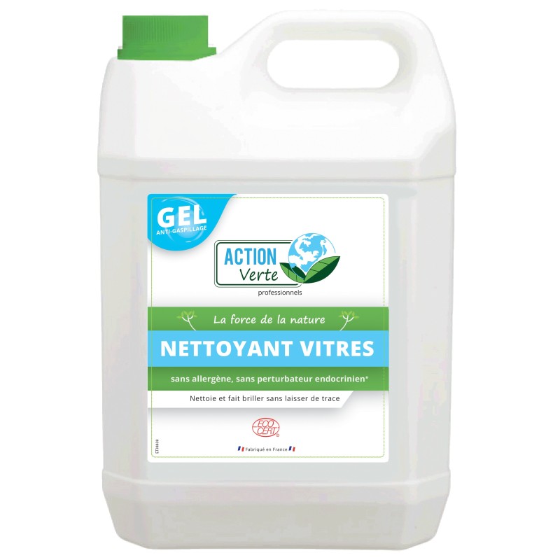 ACTION VERTE Nettoyant écologique vitres et surfaces en gel, bidon de 5L
