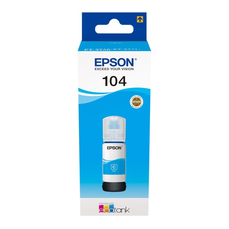 Epson 104 Bouteille d'encre originale EcoTank C13T00P240 - Cyan