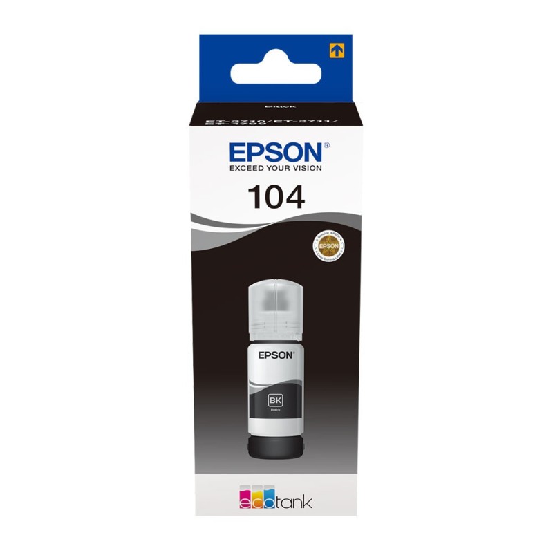 Epson 104 Bouteille d'encre originale EcoTank C13T00P140 - Noir