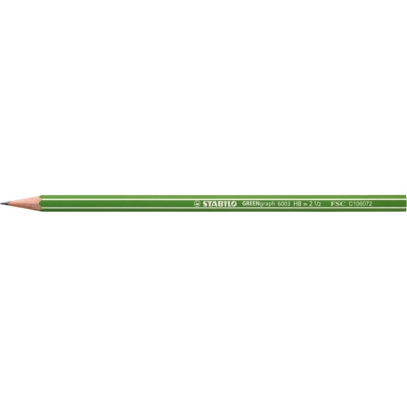 STABILO Crayon graphite GreenGraph 6003 mine HB corps hexagonal vert - Boîte de 12