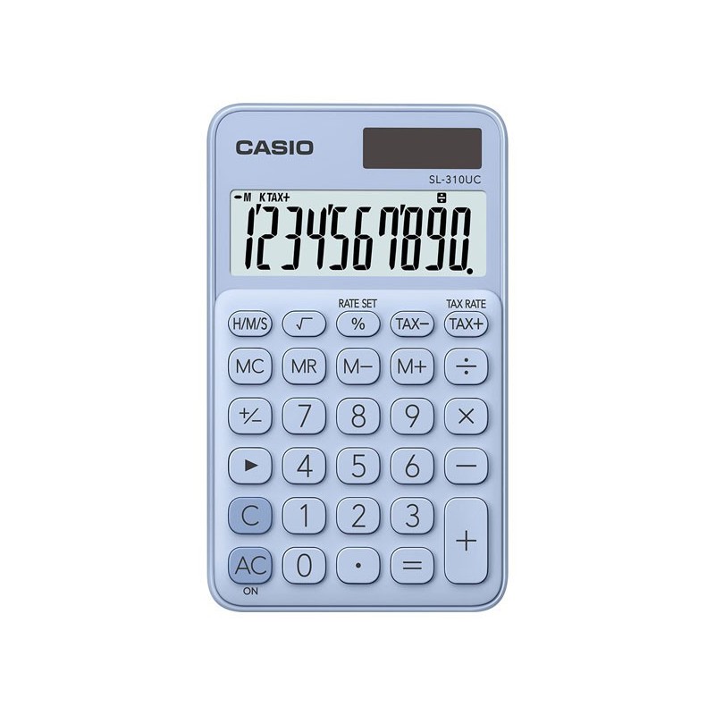 Casio Calculatrice de poche SL-310UC - 10 chiffres - Bleu clair