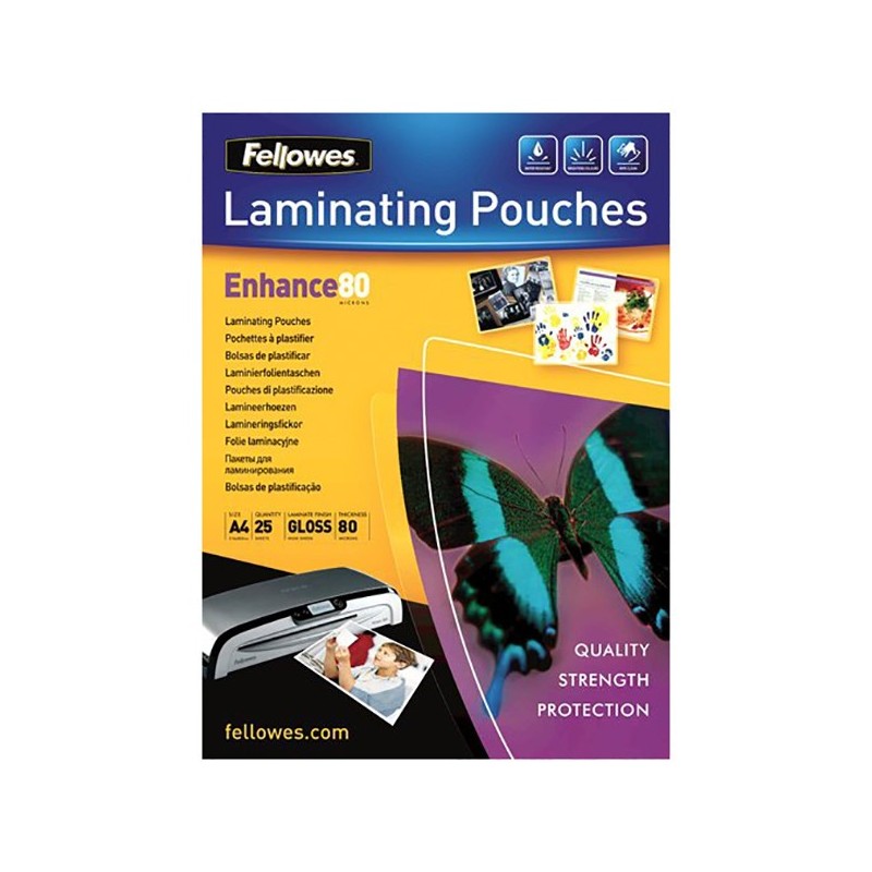 Fellowes Pochettes de plastification ImageLast A4 - Epaisseur : 80 microns par face - Boîte de 25