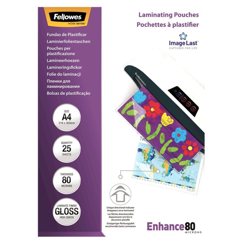 Fellowes Pochettes de plastification ImageLast A3 - Epaisseur : 80 microns par face - Boîte de 25