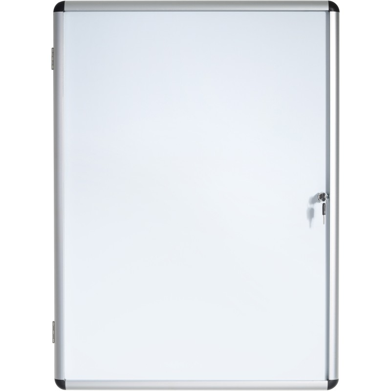 Bi-Office Vitrine d'intérieur Enclore porte-battante fond magnétique, 6 feuilles A4, dimensions L72 x H67,4 x P3,5 cm