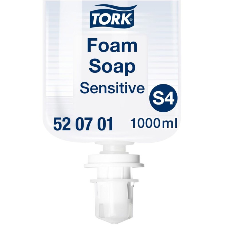 Tork Savon mousse mains peau sensible testé dermatologiquement - Recharge 1000 ml pour distributeur S4