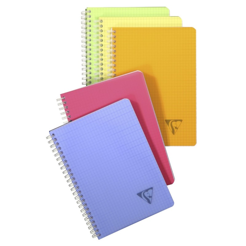 Clairefontaine Cahier à spirale Linicolor A5 14,8 x 21 cm - 90g - Petits carreaux 5x5 - 90 pages
