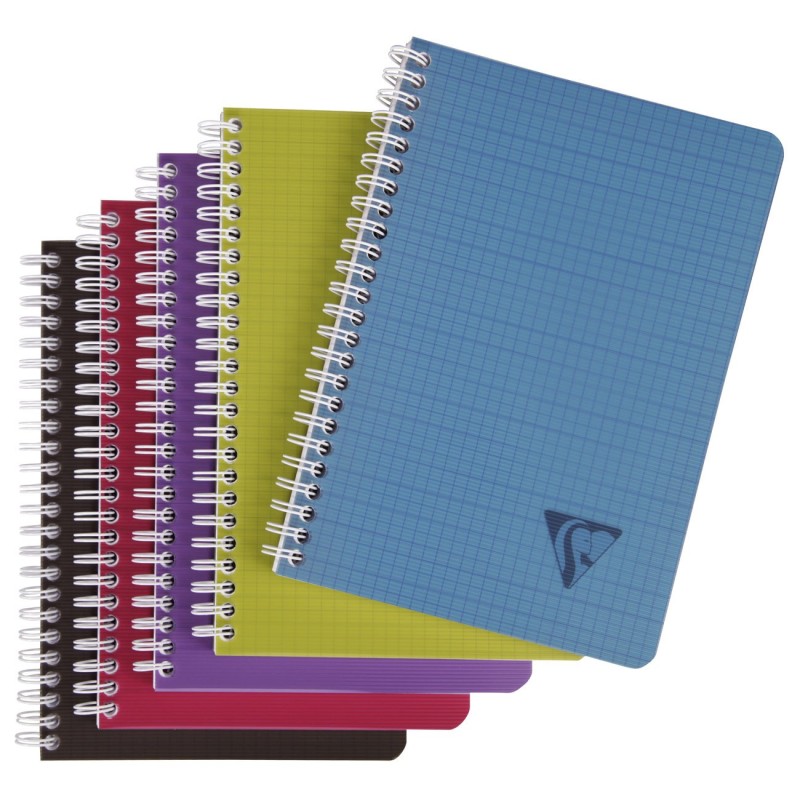 Clairefontaine Cahier à spirale Linicolor A5 14,8 x 21 cm - 90g - Petits carreaux 5x5 - 90 pages