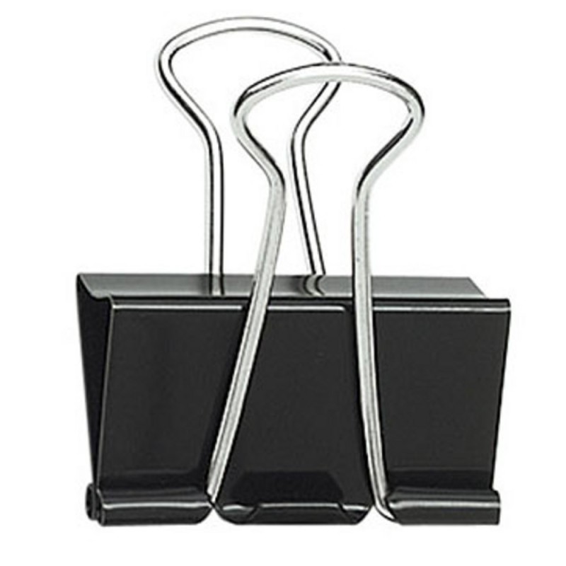 RAJA Pince double clip noire 50 mm capacité 120 feuilles - Boîte de 12