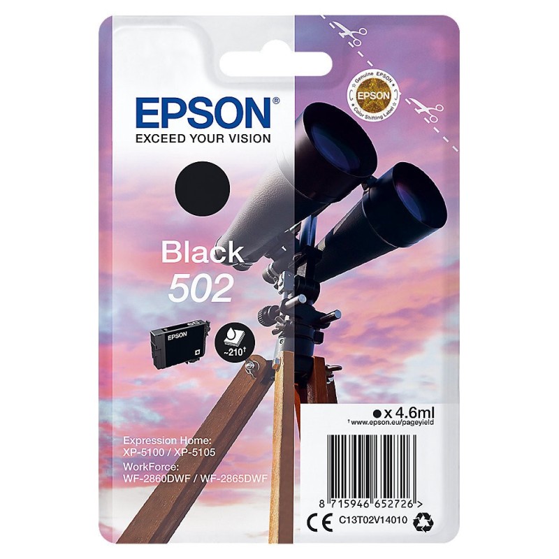 Epson 502 "Jumelles" Cartouche d'encre originale C13T02V14010 - Noir