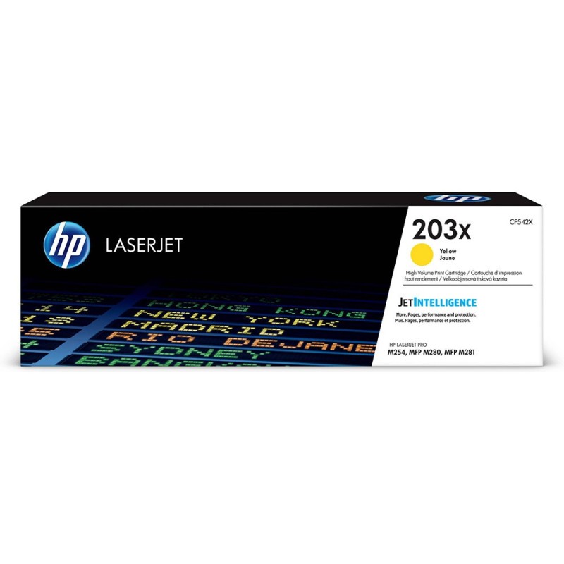 HP 203X Toner authentique grande capacité CF542X - Jaune