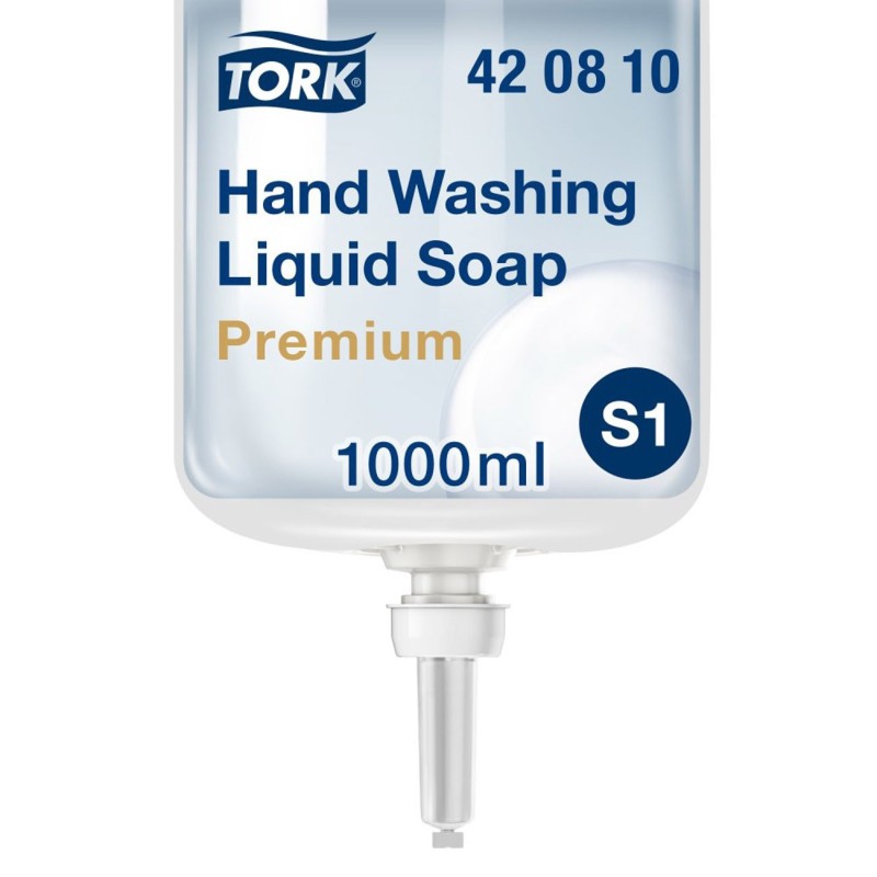 Tork Savon liquide mains extra hygiénique Premium - Recharge 1000 ml pour distributeur S1 / S11