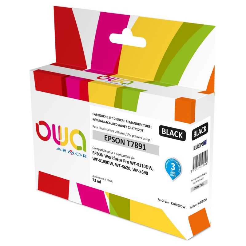 OWA Cartouche d'encre compatible EPSON T7891XXL - K20629OW - Noir