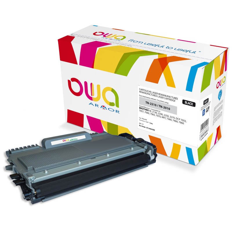 OWA Toner compatible BROTHER TN2210 - K15465OW - Noir
