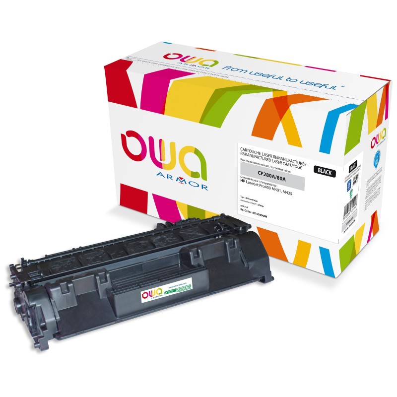 OWA Toner compatible HP 80A CF280A - K15589OW - Noir