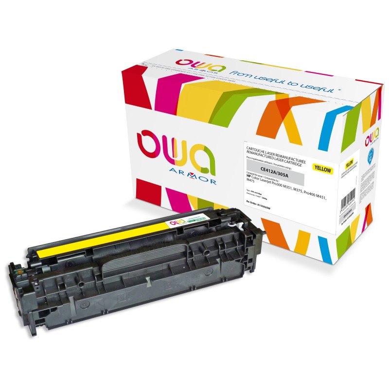 OWA Toner compatible HP 305A CE412A - K15582OW - Jaune