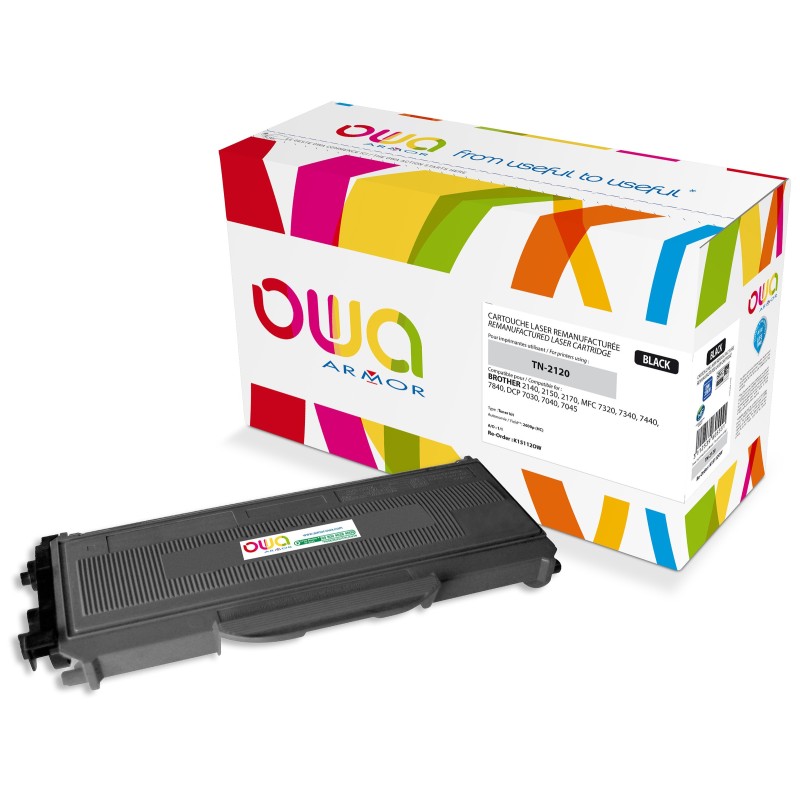 OWA Toner compatible BROTHER TN2120 - K15112OW - Noir