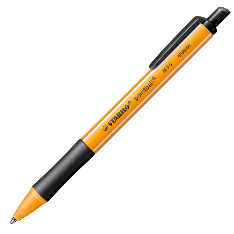STABILO Stylo bille rétractable pointball pointe moyenne - Encre noire