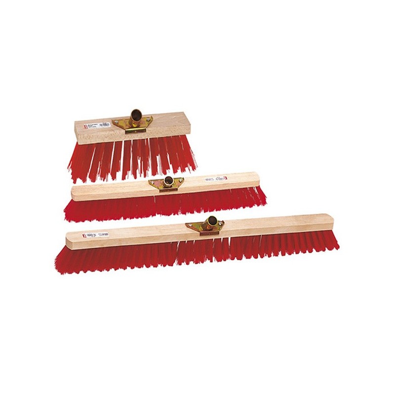 Brosserie Thomas - Balai extérieur PVC monture bois 30 cm - Rouge