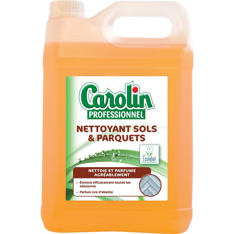 Carolin Nettoyant parquets Ecolabel - Parfum cire d'abeille - 5 L