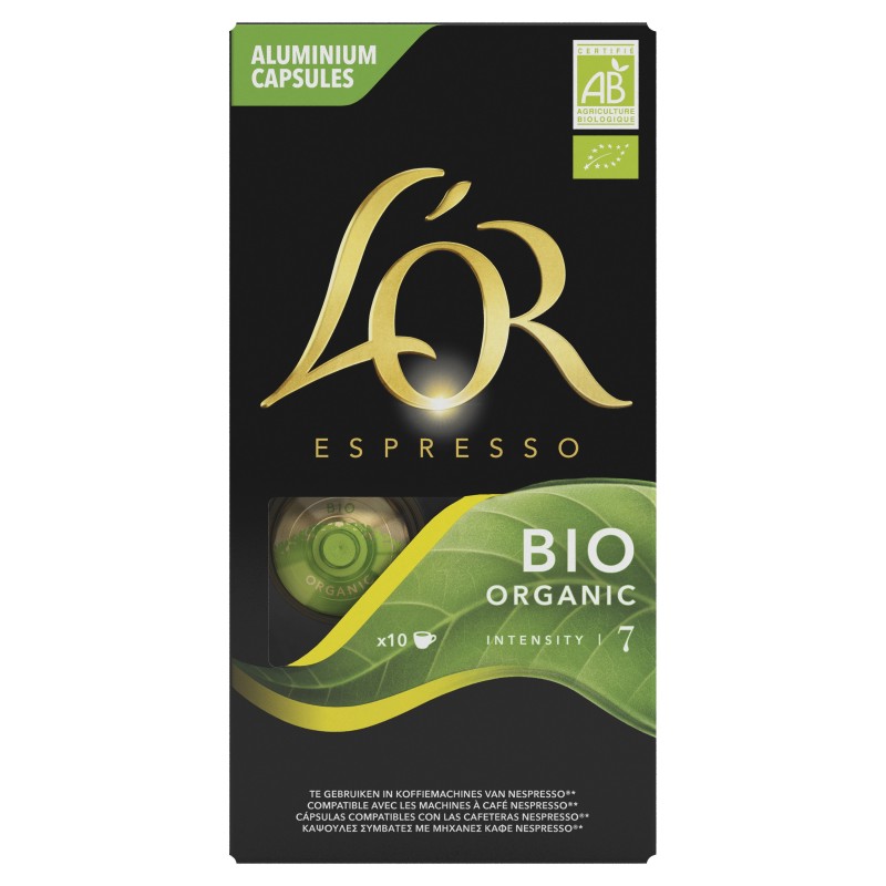 L'OR Espresso Café Bio Organic - intensité : 7 - Boîte de 10 capsules