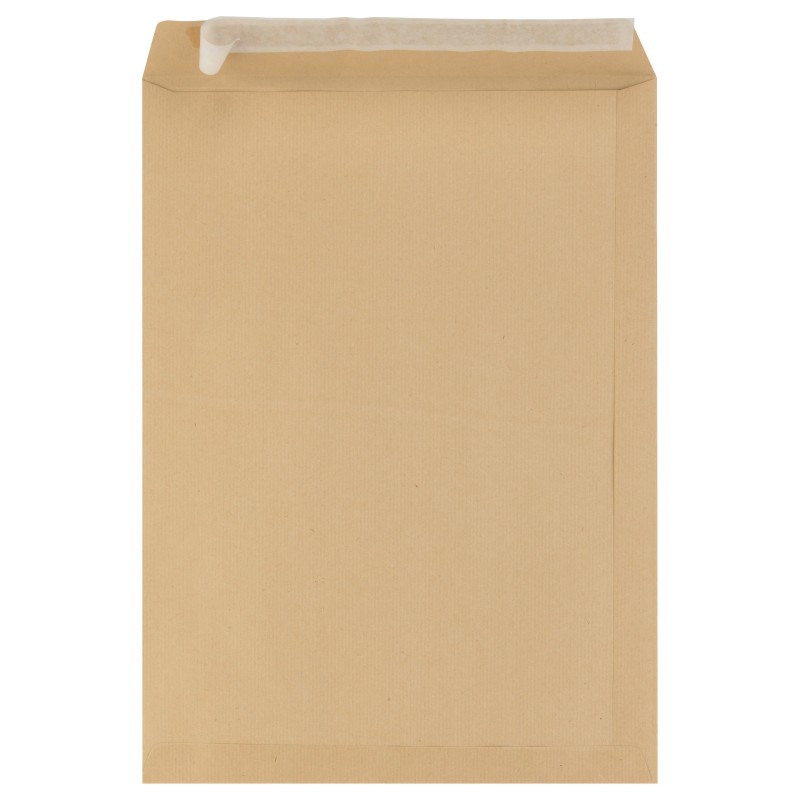 Pochette kraft brun Jumbo 375 x 450 mm 120g sans fenêtre - autocollante bande protectrice - Lot de 100