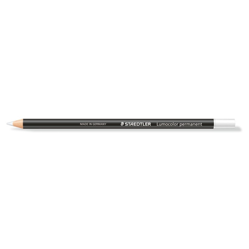 Staedtler Crayon marqueur permanent Lumocolor Glasochrom - Blanc - Boîte de 12