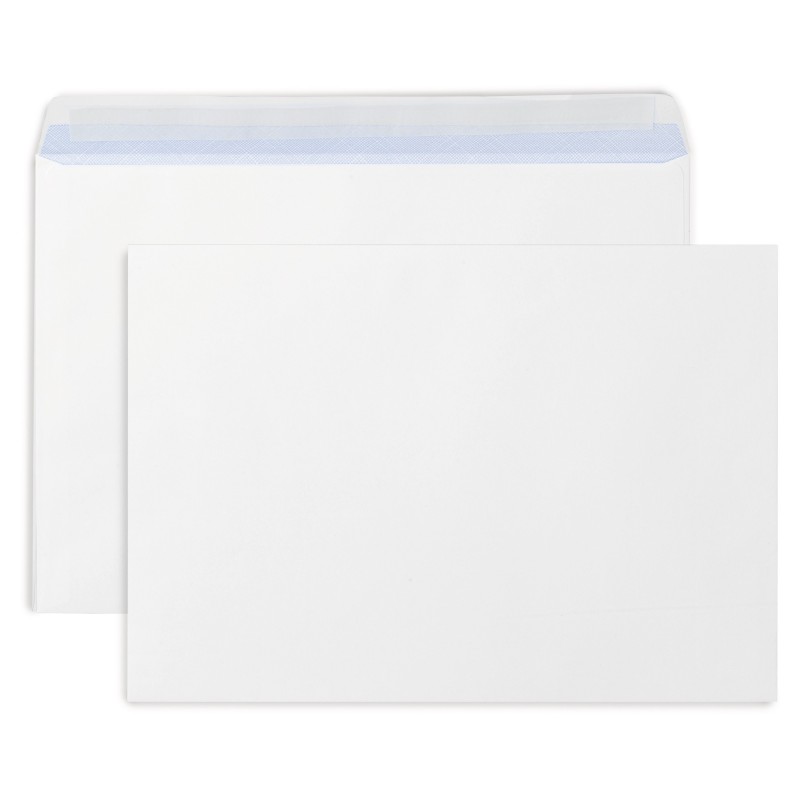RAJA Enveloppe blanche C4 229 x 324 mm 90g sans fenêtre - autocollante bande protectrice - Lot de 250