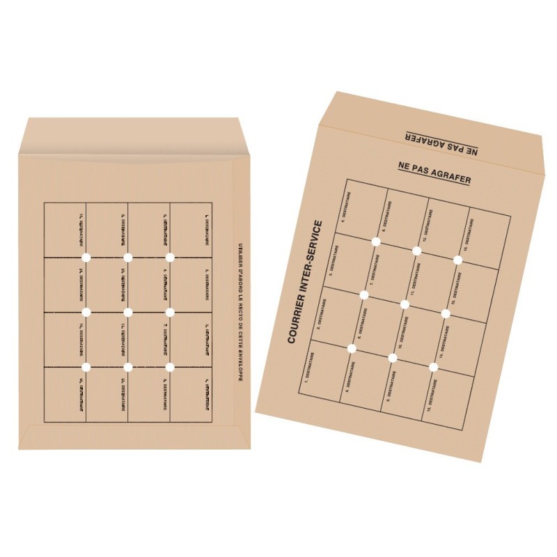 Pochette Navette pour courrier inter-service 260 x 330 mm 120g sans fenêtre - Lot de 250