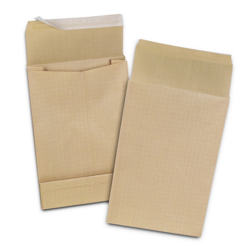 RAJA Pochette kraft brun 280 x 410 mm 120g sans fenêtre - soufflet 9 cm - autocollante bande protectrice - Lot de 50