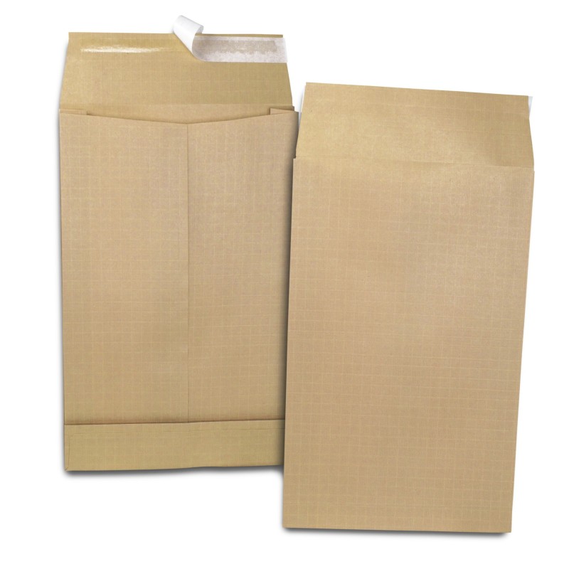 RAJA Pochette kraft brun 300 x 470 mm 120g sans fenêtre - soufflet 7 cm - autocollante bande protectrice - Lot de 50